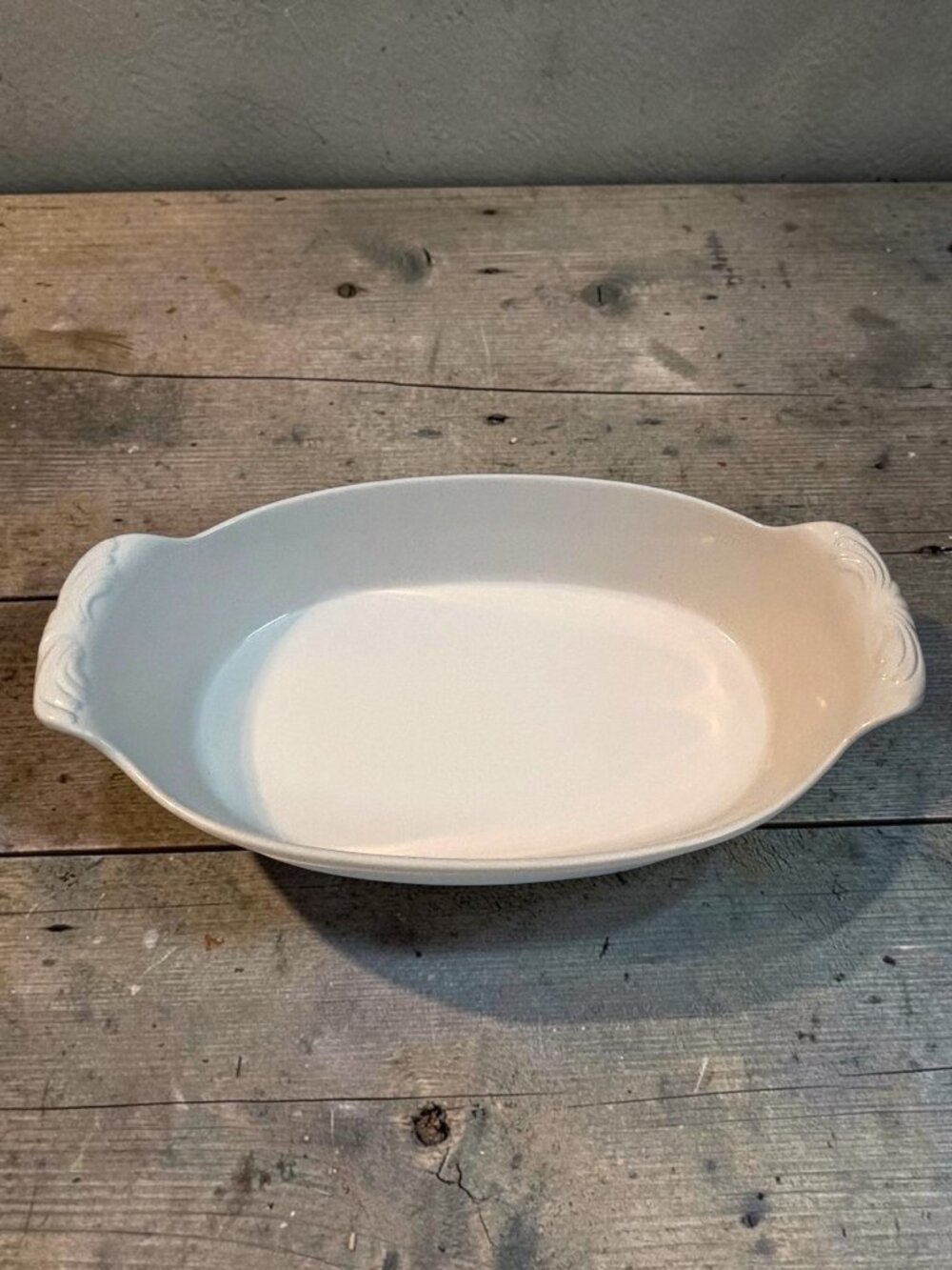 Nantucket White Ceramic Oval Serving Dish With Handles Microwave & Dishwasher Sa